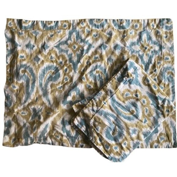 Pottery Barn Other - Pottery Barn Set Lot 2 Standard Pillow Sham Pillowcase Floral Linen Cotton NEW